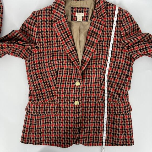 J. Crew Factory Schoolboy Wool Plaid Lined Blazer Autumn Colors Size 4 - Picture 6 of 10